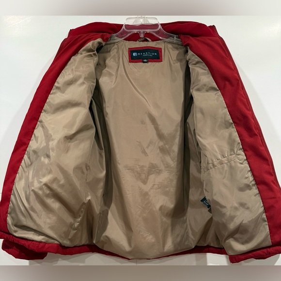 Kenneth Cole Reaction Mixed Fill Down Men’s Quilted Winter Coat. Red Size Large - Picture 11 of 14